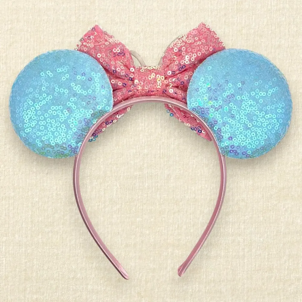 Blue Sequin Ice Cream Sundae Minnie Ears | Disney-Inspired Mouse Ears